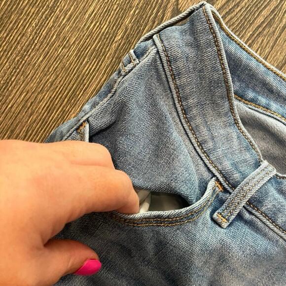 Old Navy Super Skinny Jeans High Rise Whiskering Denim Medium Wash Blue Size 14 - Picture 5 of 12